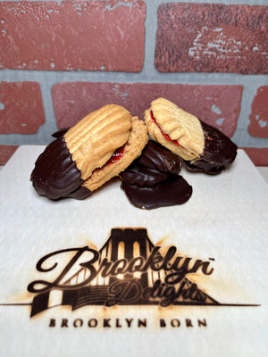 Strawberry Filled  & Chocolate Dipped Cookies