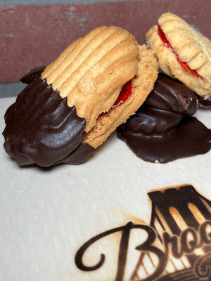 Strawberry Filled  & Chocolate Dipped Cookies
