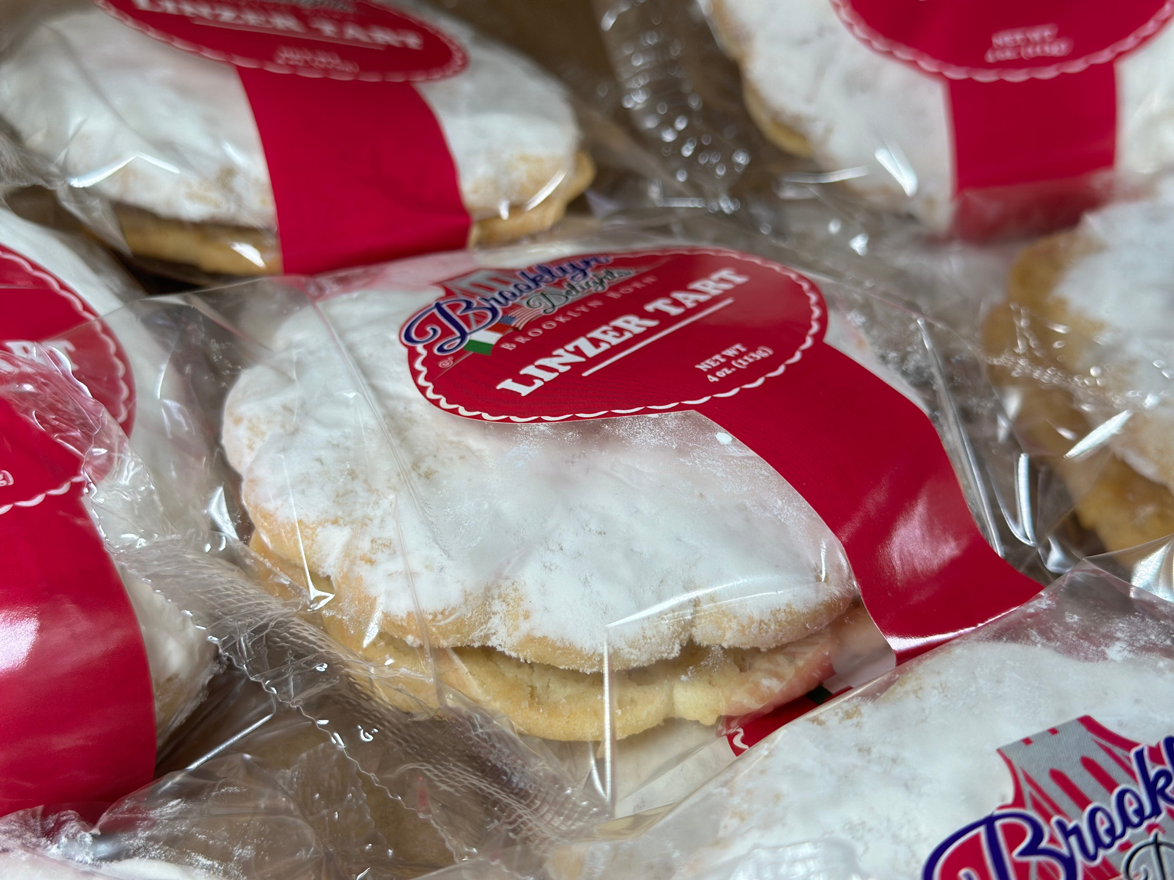 LINZER COOKIES - (   LARGE  ) 4 oz ..  INDIVIDUALLY WRAPPED   ONLY$ 1.75 per cookies