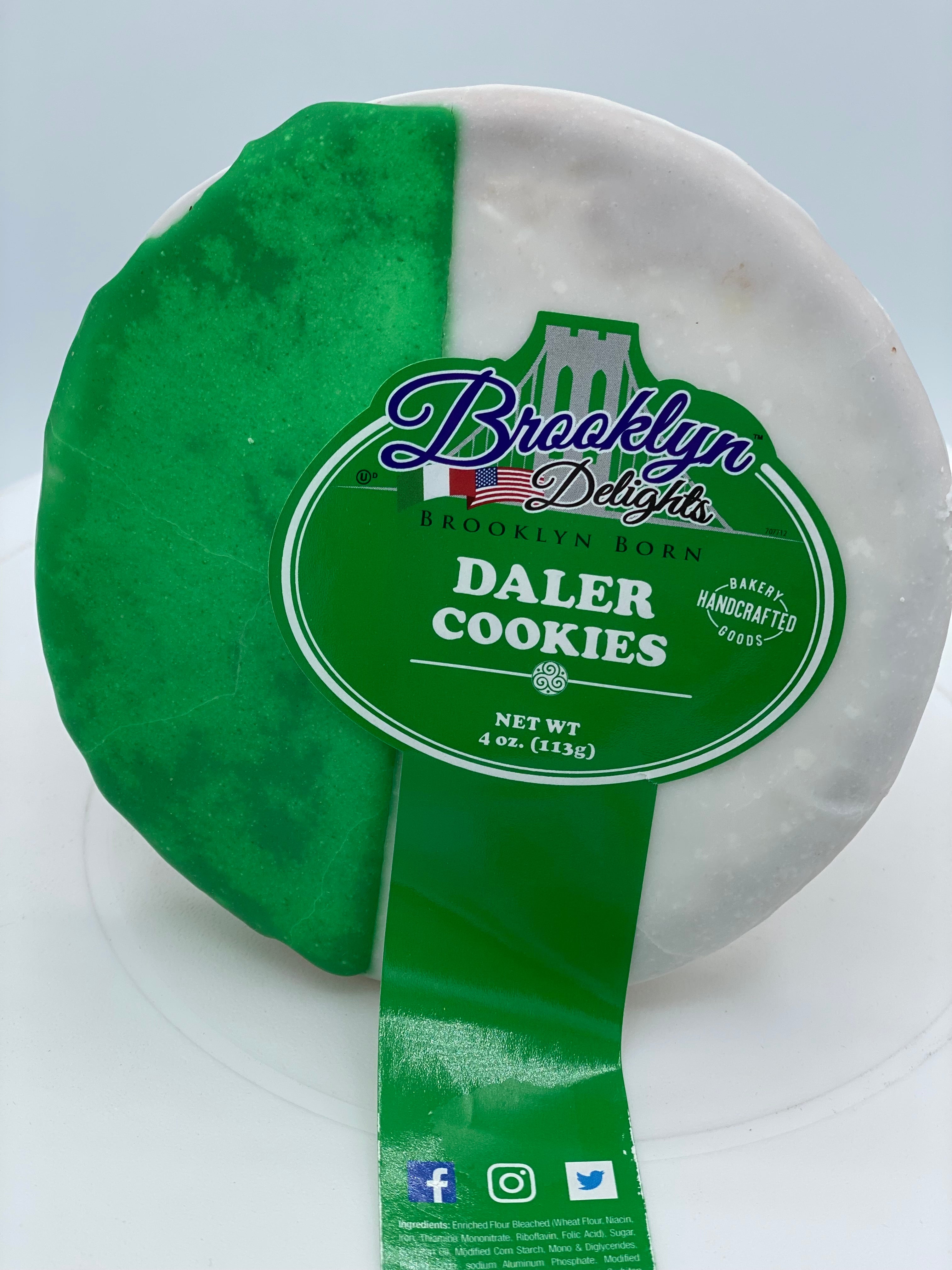 White & Green 4 oz cookies ( Daler Cookies )